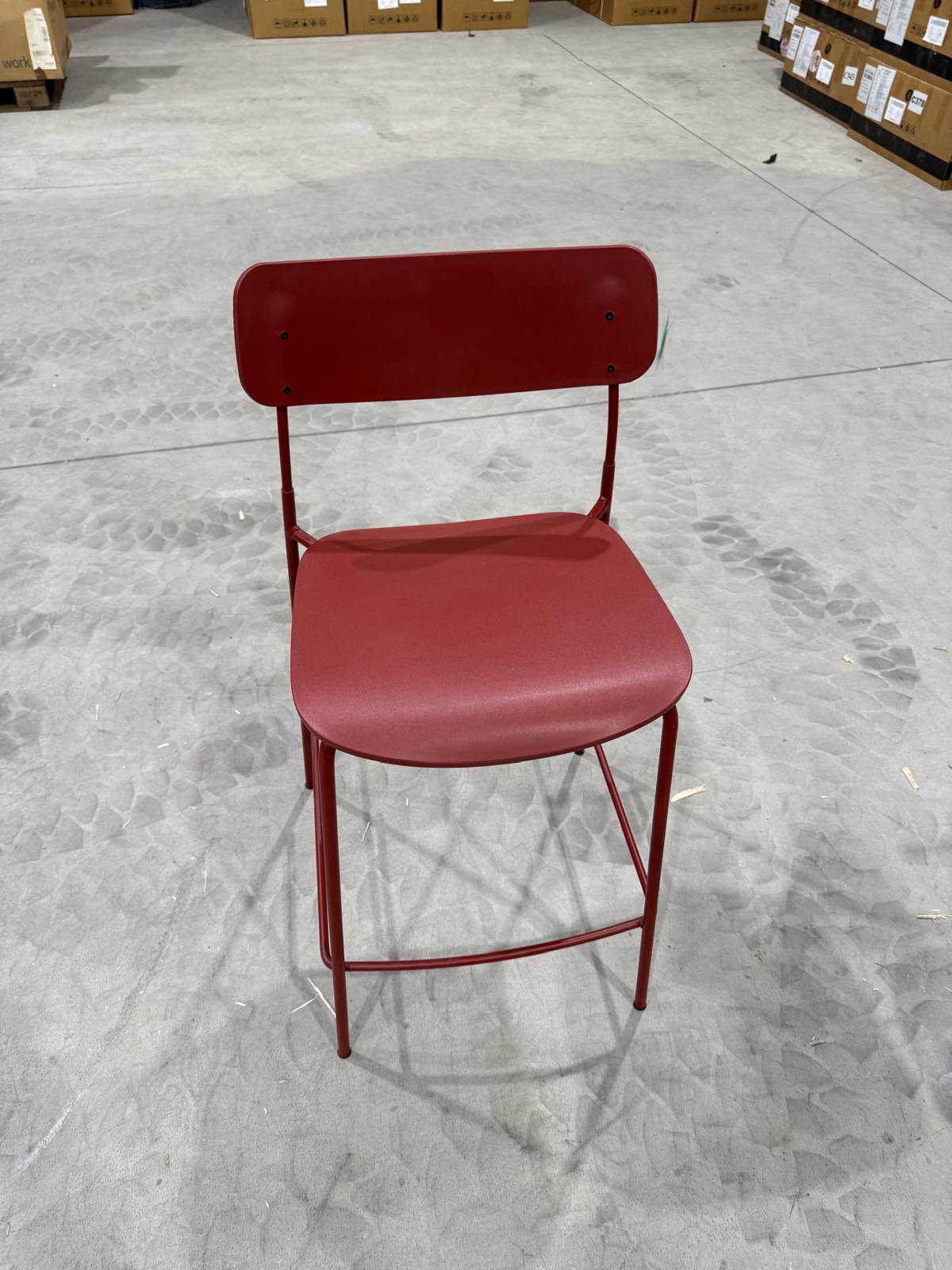 Martela Ella bar stool in red, a second view